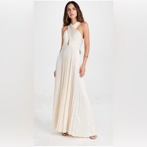 A.L.C Athena Pleated Gown in Whisper White, Size 2